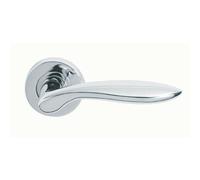 PAIR Smooth Ergonomic Handle on Round Rose Concealed Fix Polished Chrome