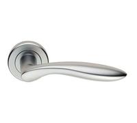PAIR Smooth Ergonomic Handle on Round Rose Concealed Fix Satin Chrome Loops Multi One Size
