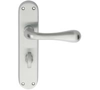 PAIR Smooth Round Bar Handle on Bathroom Backplate 185 x 40mm Satin Chrome