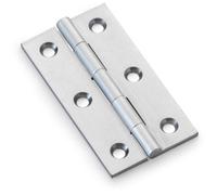 Loops Pair Solid Brass Cabinet Butt Hinge - 64mm - Satin Chrome Premium Cupboard