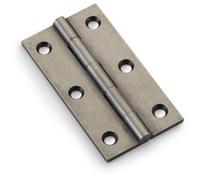 Loops Pair Solid Brass Cabinet Butt Hinge - 75mm - Pewter Premium Cupboard Fixings