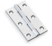 Loops Pair Solid Brass Cabinet Butt Hinge - 75mm - Satin Chrome Premium Cupboard