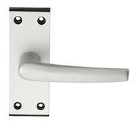 Loops PAIR Straight Lever on Latch Backplate Door Handle 102 x 38mm Satin Aluminium Loops Multicolor