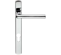 Loops PAIR Straight Lever on Narrow Euro Lock Backplate 220 x 26mm Polished Chrome Loops Multicolor