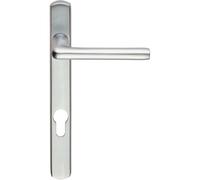 Loops PAIR Straight Lever on Narrow Euro Lock Backplate 220 x 26mm Satin Chrome Loops Multicolor