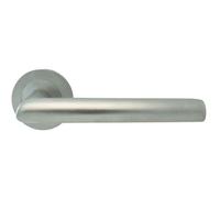 Loops PAIR Straight Mitred Bar Handle on Round Rose Concealed Fix Satin Chrome Loops Multicolor