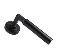 Loops PAIR Straight Round Bar Handle on Round Rose Concealed Fix Matt Black Loops Black