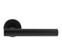 Loops Pair Straight Round T Bar Handle On Round Rose Concealed Fix Matt Black
