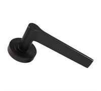 Loops PAIR Straight Rounded Handle on Round Rose Concealed Fix Matt Black Loops Black