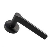 PAIR Straight Rounded Handle on Round Rose Concealed Fix Matt Bronze