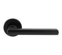 Loops Pair Straight Smooth Round Bar Handle On Round Rose Concealed Fix Matt Black