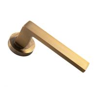 Loops PAIR Straight Square Handle on Round Rose Concealed Fix Antique Brass in Metallics Loops Metallics