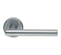 Loops PAIR Straight T Bar Handle on Round Rose Concealed Fix Satin Chrome Loops Multicolor