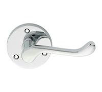 PAIR Victorian Scroll Lever on 58mm Round Rose Polished Chrome Door Handle