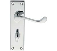 Loops PAIR Victorian Scroll Lever on Bathroom Backplate 150 x 43mm Polished Chrome Loops Multicolor