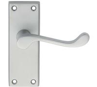 Loops PAIR Victorian Scroll Lever on Short Latch Backplate 118 x 43mm Satin Chrome Loops Multicolor