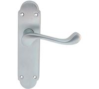Loops PAIR Victorian Upturned Handle on Latch Backplate 170 x 42mm Satin Chrome Loops Multicolor