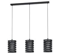 Loops Pendant Ceiling 3 Bulb Light Colour Black Shade Slim Black Spiral Bulb E27 3x40W Loops Black