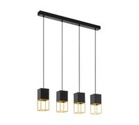 Loops Pendant Ceiling Light Colour Black Gold Square Shades Bulb GU10 4x5W Included Loops Black