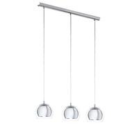 Loops Pendant Ceiling Light Colour Chrome Plated Shade Clear Glass Bulb E27 3x40W Loops Clear