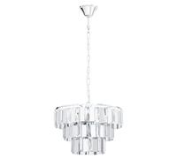 Loops Pendant Ceiling Light Colour Chrome Shade Clear Crystal Bulb E14 5x40W Loops Multicolor
