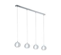 Loops Pendant Ceiling Light Colour Chrome Shade Clear Plastic Bulb GU10 4x3.3W Loops Multicolor