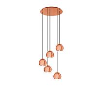 Loops Pendant Ceiling Light Colour Copper Shade Copper & Clear Glass Bulb E27 5x28W Loops Copper