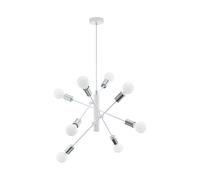 Loops Pendant Ceiling Light Colour White Chrome Criss Cross Design Bulb E27 8x60W Loops White