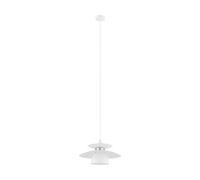 Loops Pendant Ceiling Light Colour White Satin Nickel Long Flex Bulb E27 1x40W in Metallics Loops Metallics