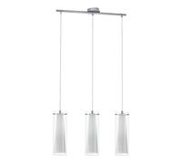 Loops Pendant Light Chrome Shade Clear White Glass Glass Opal Matt Bulb E27 3x60W Loops White