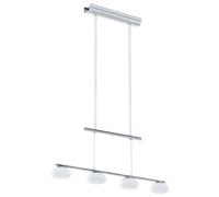 Loops Pendant Light Colour Chrome Shade White Glass Opal Matt Bulb LED 4x4.5W Loops White