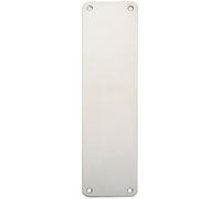 Loops Plain Door Finger Plate 300 x 75mm Bright Stainless Steel Push Plate in Metallics Loops Metallics
