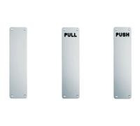 Loops Plain Door Finger Plate 300 x 75mm Satin Anodised Aluminium Push Plate Loops Multicolor