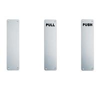 Loops Plain Door Finger Plate - 300 x 75mm - Satin Anodised Aluminium Push Plate | Protective Door Push Plate - Commercial Door Finger Plate - Plain/Push/Pull Engraved Options