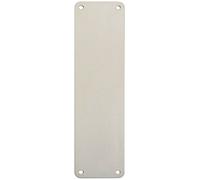 Loops Plain Door Finger Plate 300 x 75mm Satin Stainless Steel Push Plate in Metallics Loops Metallics