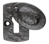 Loops Plaque Design Antique Covered Escutcheon Euro Profile 43 x 29mm Black Antique Loops Black