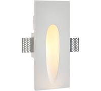Loops Plaster-In Rectangular Wall Light - 1.5W Warm White LED - Trimless Design Loops White