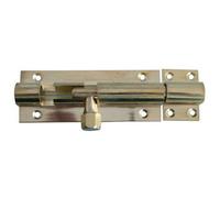 Loops Polished Brass Straight Barrel Bolts 102X25mm For Secure Locking - Door Bolt