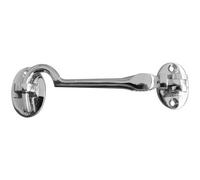 Loops Polished Chrome Brass Cabin Hook - 150mm Door Security Solution - Hook & Eye Arm Lock
