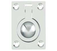 Loops Polished Chrome Flush Rings 50x63mm for Cabinets and Furniture - Recessed Door Handle