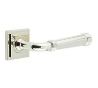 Loops Polished Nickel Square Stepped Door Handle - Elegant And Functional Design - Solid Brass Interior Handle