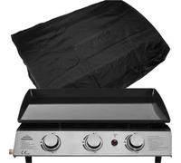 Loops Premium 3 Burner Portable Flat Top Plancha Grill With Weatherproof Cover For Camping