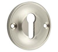 Loops Premium 40mm Keyway Escutcheon In Satin Nickel Finish - Solid Brass Key Hole Cover