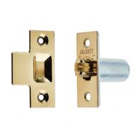 Loops Premium Adjustable Rollerbolt Catches With Polished Brass Finish - 36mm
