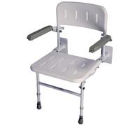 Loops Premium Fold Away Shower Seat With Arms - Rust-Free Aluminium