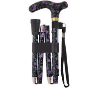 Loops Premium Foldable Walking Cane - Adjustable Height And Stylish Magic Blossom Design
