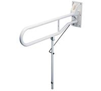 Loops Premium Hinged Support Arm With Backplate And Leg - 600mm Wall Mounted Grab Bar For Bathroom Safety