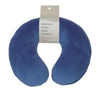 Loops Premium Memory Foam Neck Cushion With Removable Blue Velour Cover For Ultimate Comfort