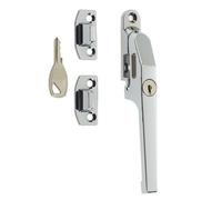 Loops Premium Modern Lockable Casement Fasteners In Polished Chrome - 124mm - Window Handle