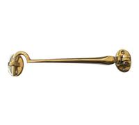Loops Premium Polished Brass Cabin Hook 205mm For Doors And Cabinets - Hook & Eye Arm Lock